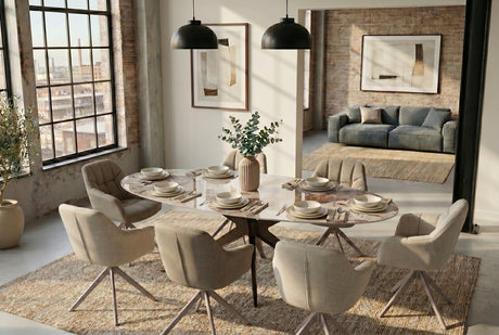 Dining table PANDORA 220cm oval ceramic bronze