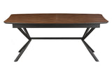 Esstisch GRANDEZZA 180-270cm ausziehbar in natürlicher Walnussoptik mit schwarzem Metallgestell