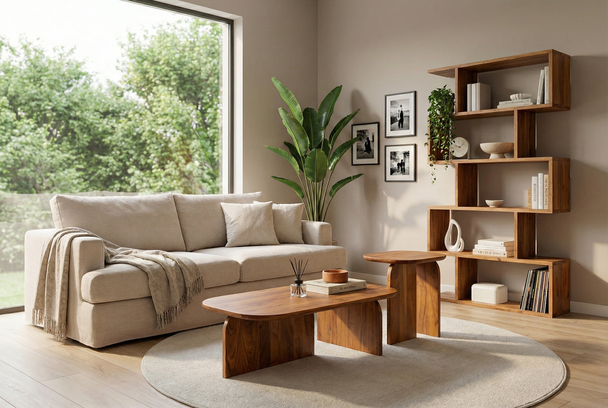 Coffee table GATSBY Set of 2 acacia wood natural