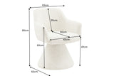 Swivel chair AMBIENTO 180° w/ armrests chenille fabric grey auto-return