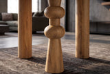 Dining table ARTE 120cm round sculptural legs mango wood natural