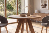 Dining table ART WOOD 100cm round mango wood brown