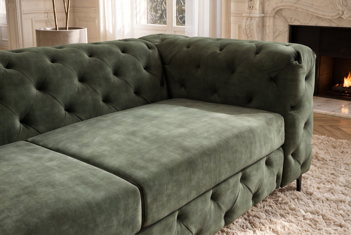 Sofa MODERN BAROCK 235cm 3-seater velvet dark green