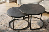 Coffee table ELEGANCE 75cm set of 2 ceramic grey