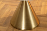Esstisch ELEGANCIA 130cm rund Gestell gold weiß Marmoroptik
