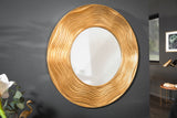 Wall mirror CIRCLE 100cm paulownia wood round gold