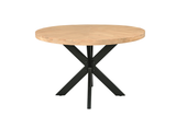 Dining table INFINITY HOME 120cm round w/ star frame mango wood creamy natural