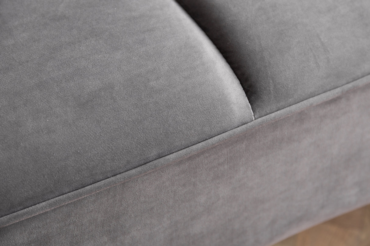 Sofa bed BOUTIQUE 215cm with armrests velvet grey