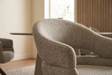 Swivel chair ORGANIKO 180° auto-return w/ armrests textured fabric taupe beige brown