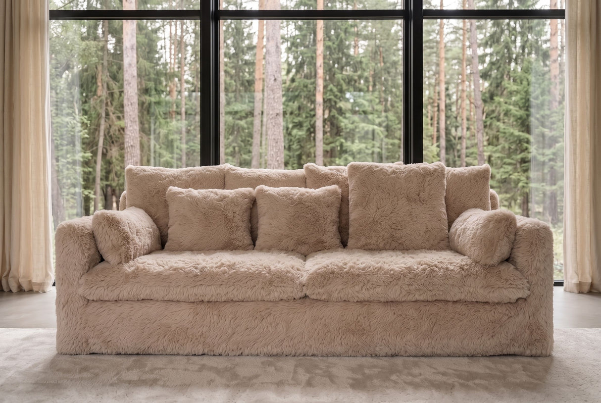 Sofa YETI 200cm 3-Sitzer abziehbarer Bezug Champagner Beige