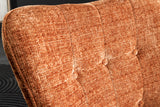 Sessel SCANDINAVIA m. Armlehnen und schwarzen Metallbeinen Chenille Stoff Rostbraun