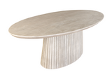 Dining table ART DECO 220cm oval table top mango wood grey smoke