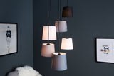 Pendant lamp LEVELS 6 hanging linen shades black grey