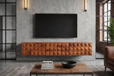 TV-Board VULCANO 160cm 3D hängend m. Kabeldurchlass Mangoholz natur