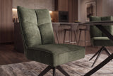 Swivel chair LUGANO 360° auto-return 150 kg load capacity spring core velour velvet moss green black