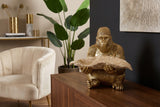 Skulpture GORILLA 40cm leafbowl gold beige