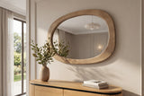 Wallmirror ORGANIC 105cm oval pine wood natural beige