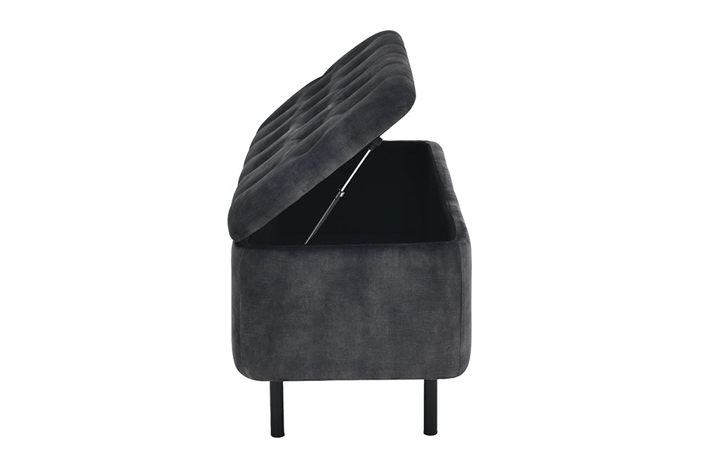Sitztruhe EN VOGUE 120cm mit Stauraum Samt grau