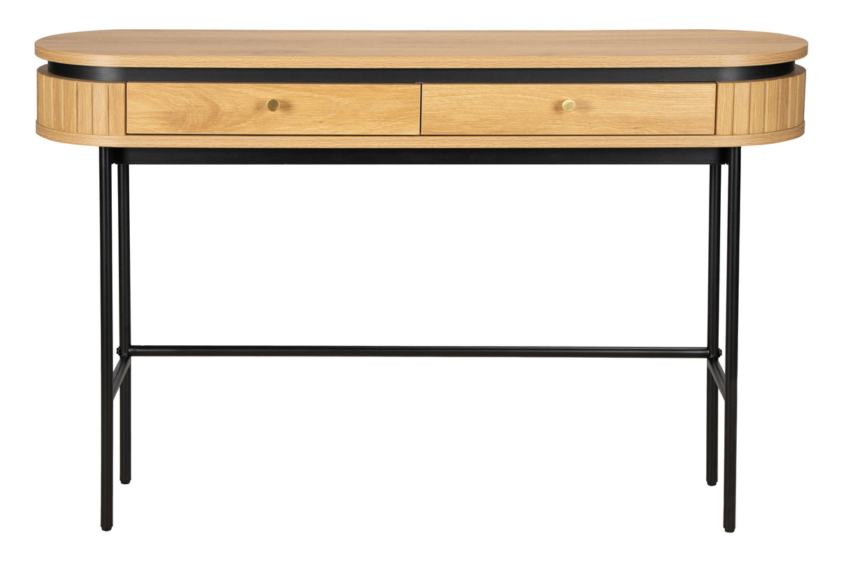 Console ATELIER 120cm natural oak wood look w/ black metal frame
