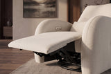 Cinema armchair PRIORITY 360° rotatable electrically adjustable w/ USB port textured fabric beige