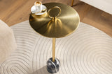 Beistelltisch ELEGANCE 60cm Tablett gold schwarz Marmor