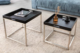 Side table ELEMENTS set of 2 with removable trays black