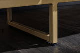 Sideboard GATSBY 160cm retro style mango wood gold marble top black