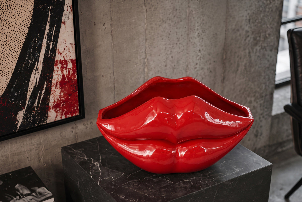Glamour decoration vase LIP 40cm lips red