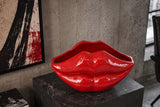 Glamour decoration vase LIP 40cm lips red