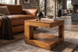 Couchtisch GIANT 45 cm mit Stauraum Mangoholz honigfarben braun