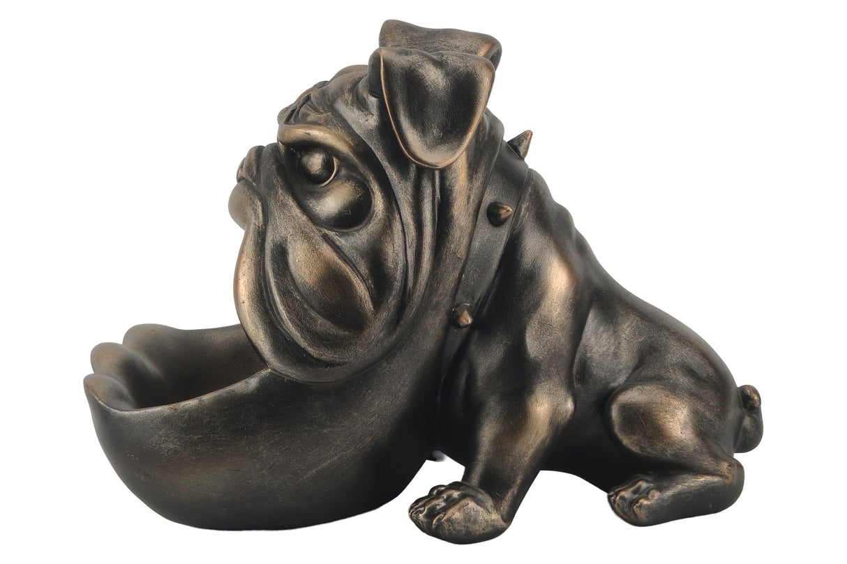 Decoration sculpture BULLDOG 30cm bronze with storage compartment