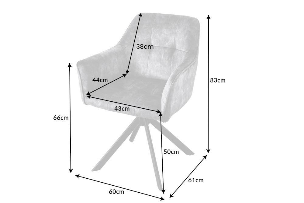 Drehstuhl LOFT mit Armlehnen Samt grün