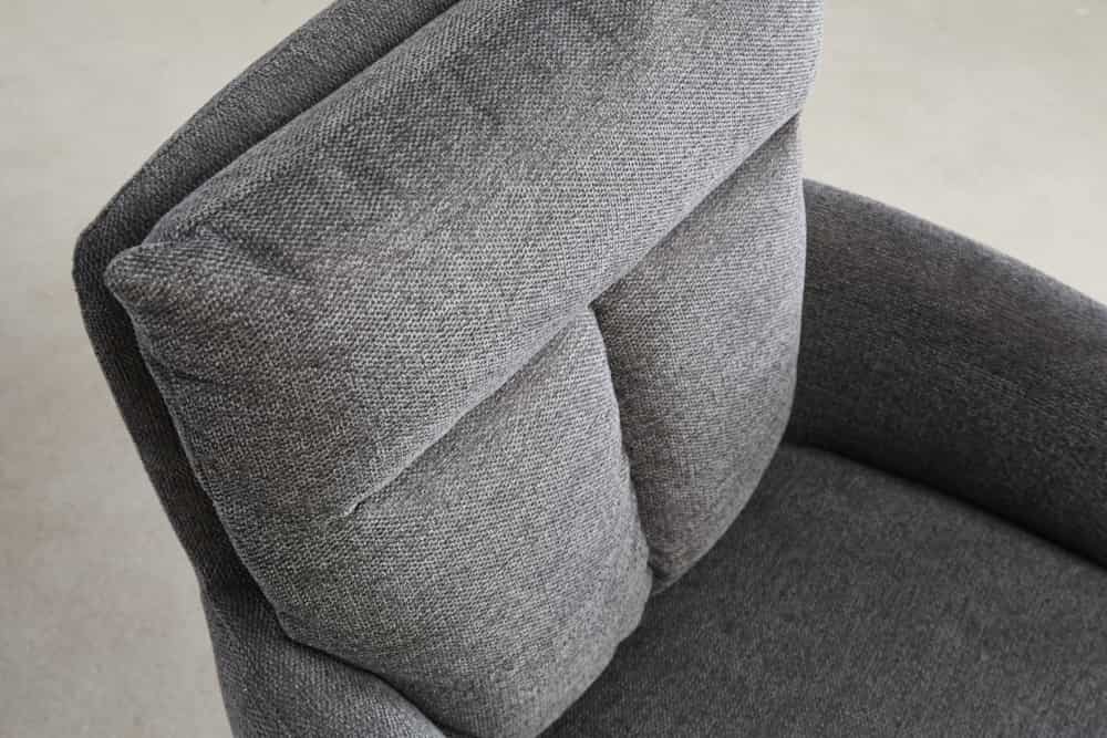 Swivel chair BIG GEORGE 360° with armrests textured fabric dark grey