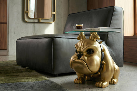 Coffee table BULLDOG 55cm glass gold
