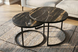 Coffee table ELEGANCE 75cm set of 2 aurora oro ceramic black gold sand