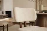 Stuhl BELLANO Chenille cremig beige nussbaumfarben