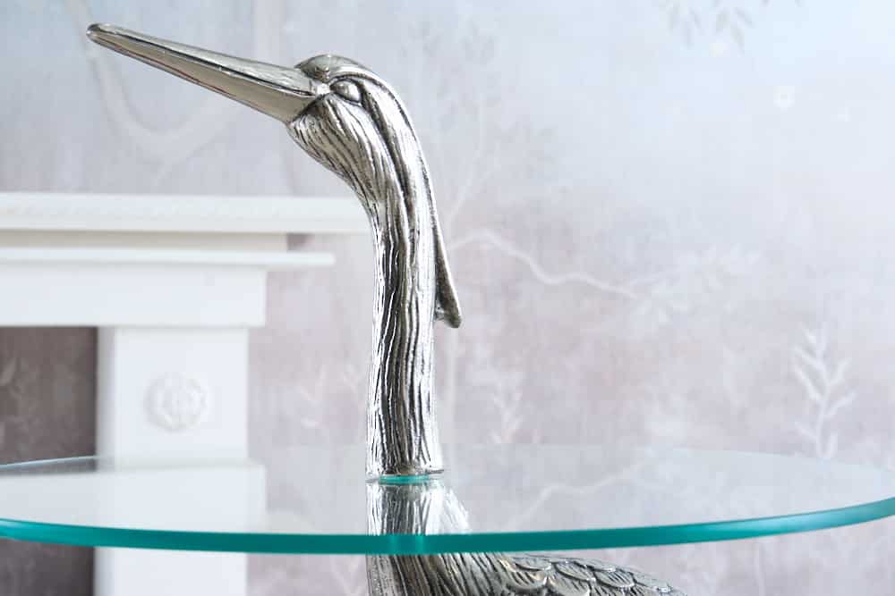 Beistelltisch WILDLIFE HERON 90cm silber