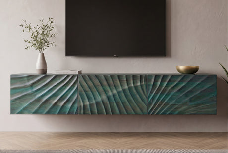 TV-Board SCORPION 160cm 3D hanging mango wood turquoise