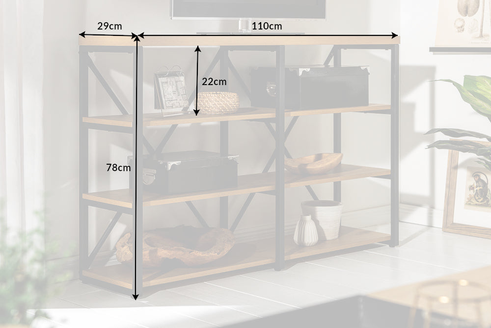 Shelf STUDIO 110cm industrial style oak look