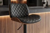 Barhocker CHICAGO 360° 89-111cm Pappel furniert Kunstleder schwarz braun