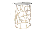 Side table LIQUID GEOMETRIE 50cm tempered black glass gold