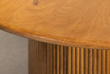 Dining table TRES CHIC Ø 120cm round mango wood brown w/ storage space