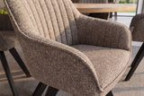 Swivel chair LIVORNO 180° auto-return w/armrests microfibre taupe