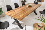 Dining table IRON CRAFT 240cm X-legs mango wood natural