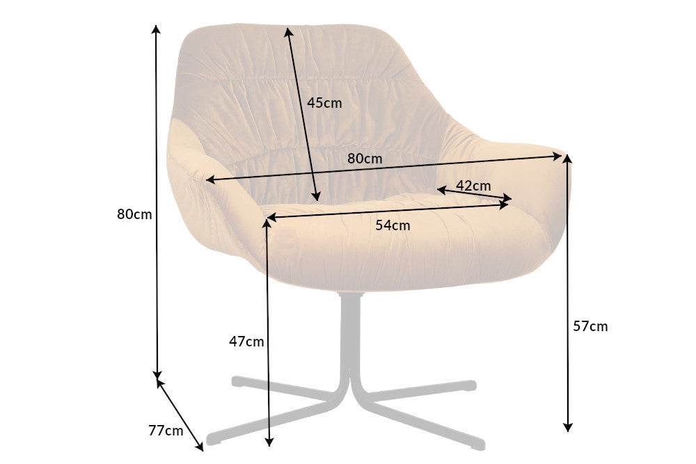 Sessel BIG DUTCH drehbar Samt senfgelb