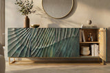Sideboard SCORPION 180cm 3D Mangoholz türkis gold