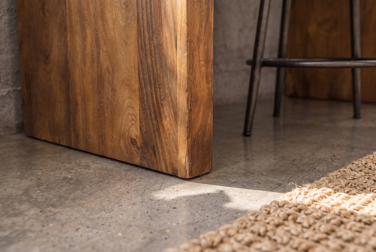 Bürotisch Konsole MAKASSAR 100cm Mangoholz braun honigfarbenes Finish