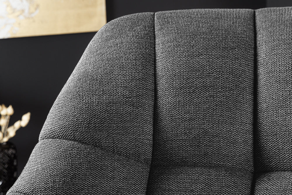 Armchair PAPILLON 83-90cm rotatable 360° flat woven fabric anthracite