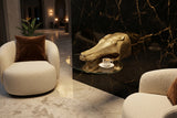 Beistelltisch WILDLIFE KROKODIL 75 cm Hänge-Couchtisch oval gehärtetes Glas gold