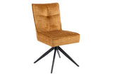 Swivel chair LUGANO 360° auto-return 150 kg load capacity spring core velvet mustard yellow black